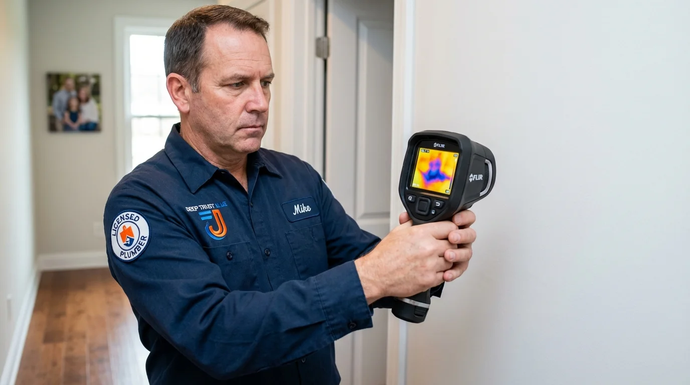 Thermal imaging leak detection by Johns Plumbing LLC in North Adams